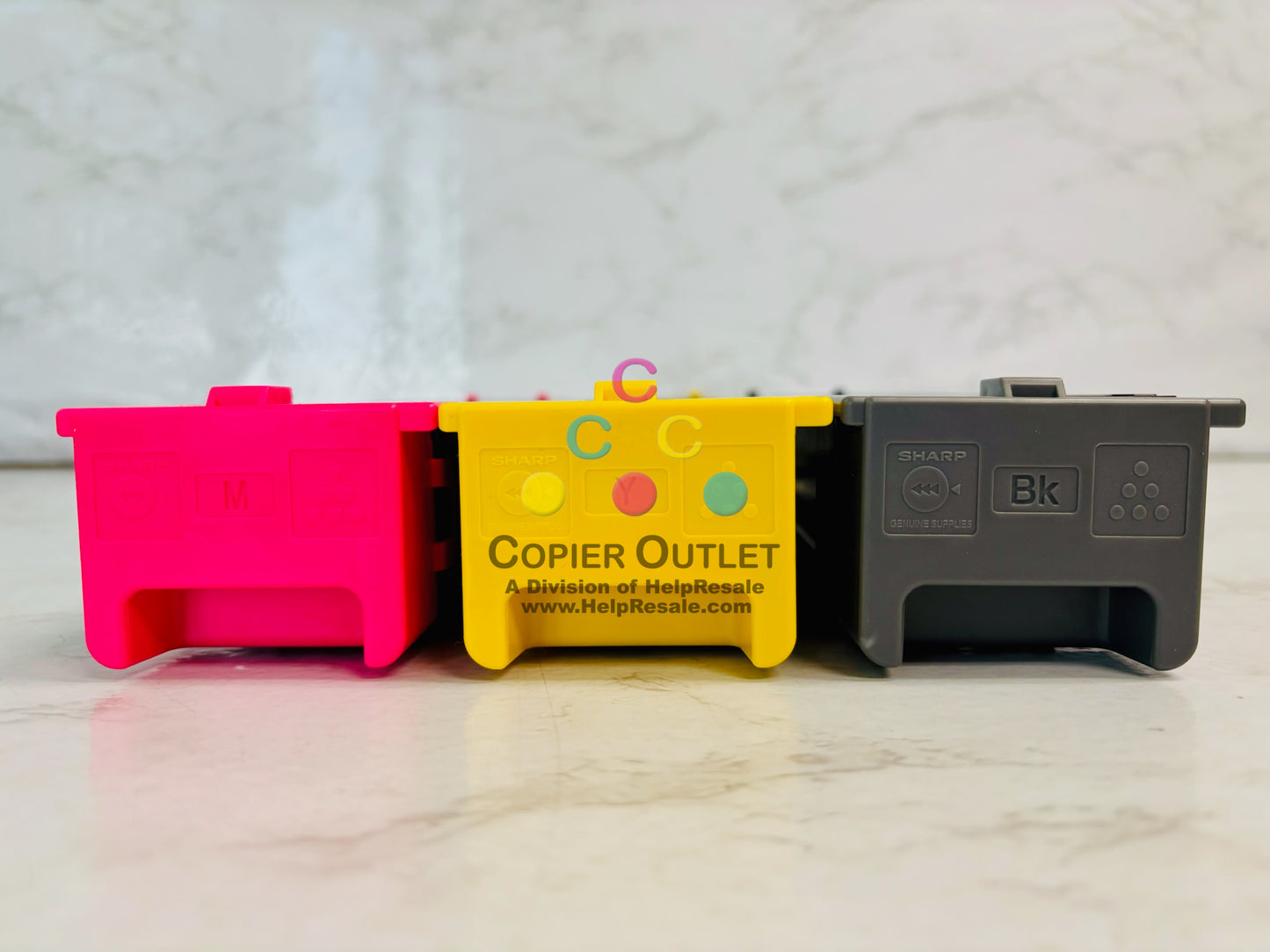 4 Open Genuine Sharp MX-C311, MX-C312 Magenta, Yellow, & Black Toner MX-C40NT MYYK