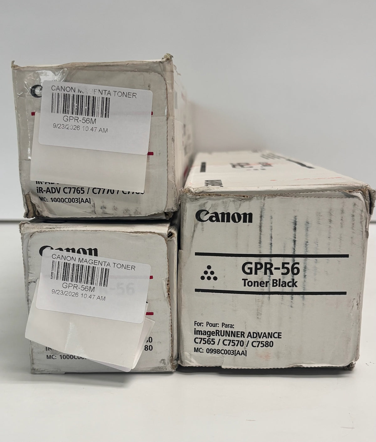 3 Cosmetic Genuine Canon IR C7565i,C7580i Magenta & Black Toners GPR-56MMK