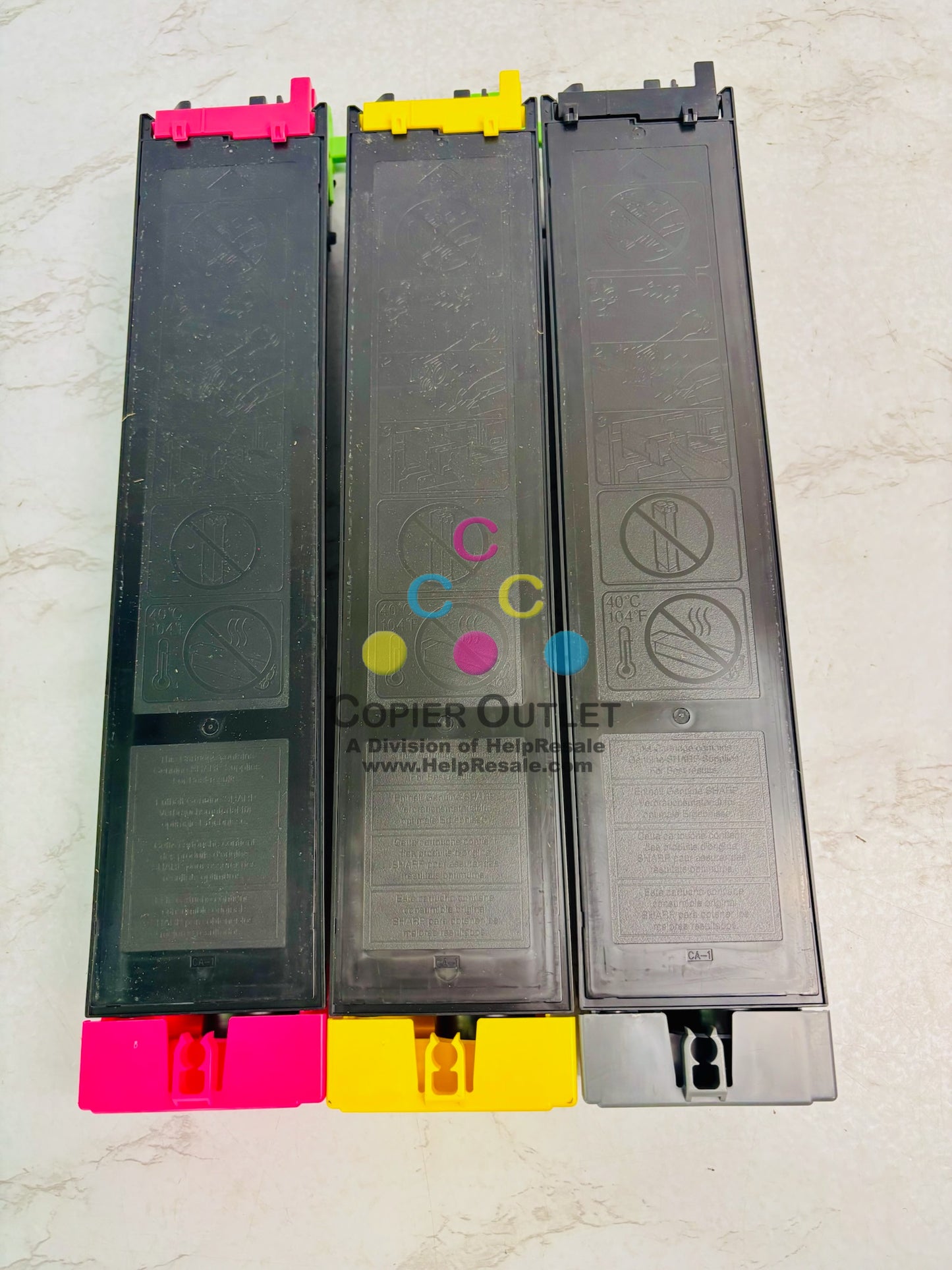 4 Open Genuine Sharp MX-C311, MX-C312 Magenta, Yellow, & Black Toner MX-C40NT MYYK