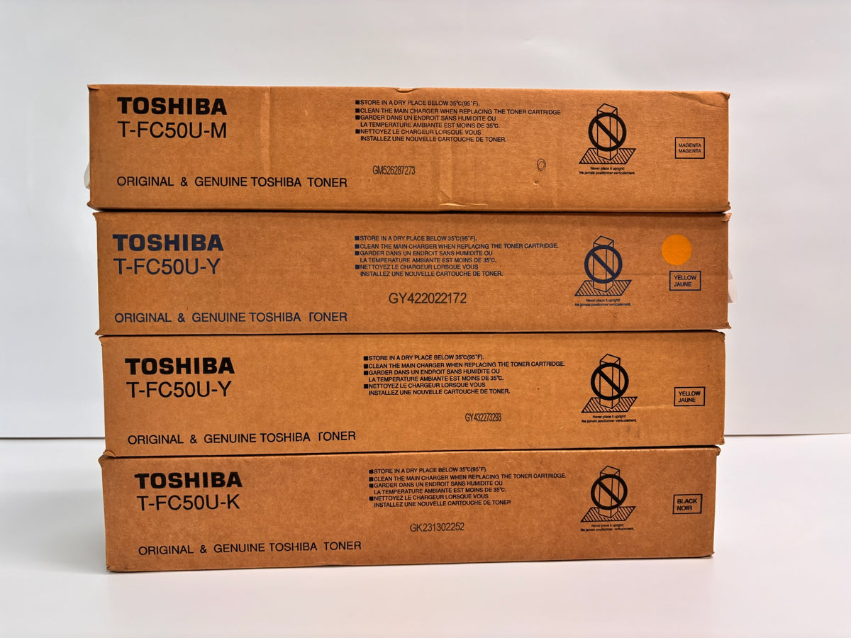4 OEM Toshiba E Studio2555C,3055 Magenta, Yellow, Black Toners T-FC50U-MYYK