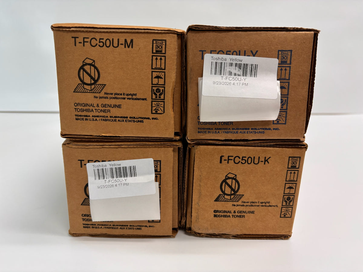 4 OEM Toshiba E Studio2555C,3055 Magenta, Yellow, Black Toners T-FC50U-MYYK