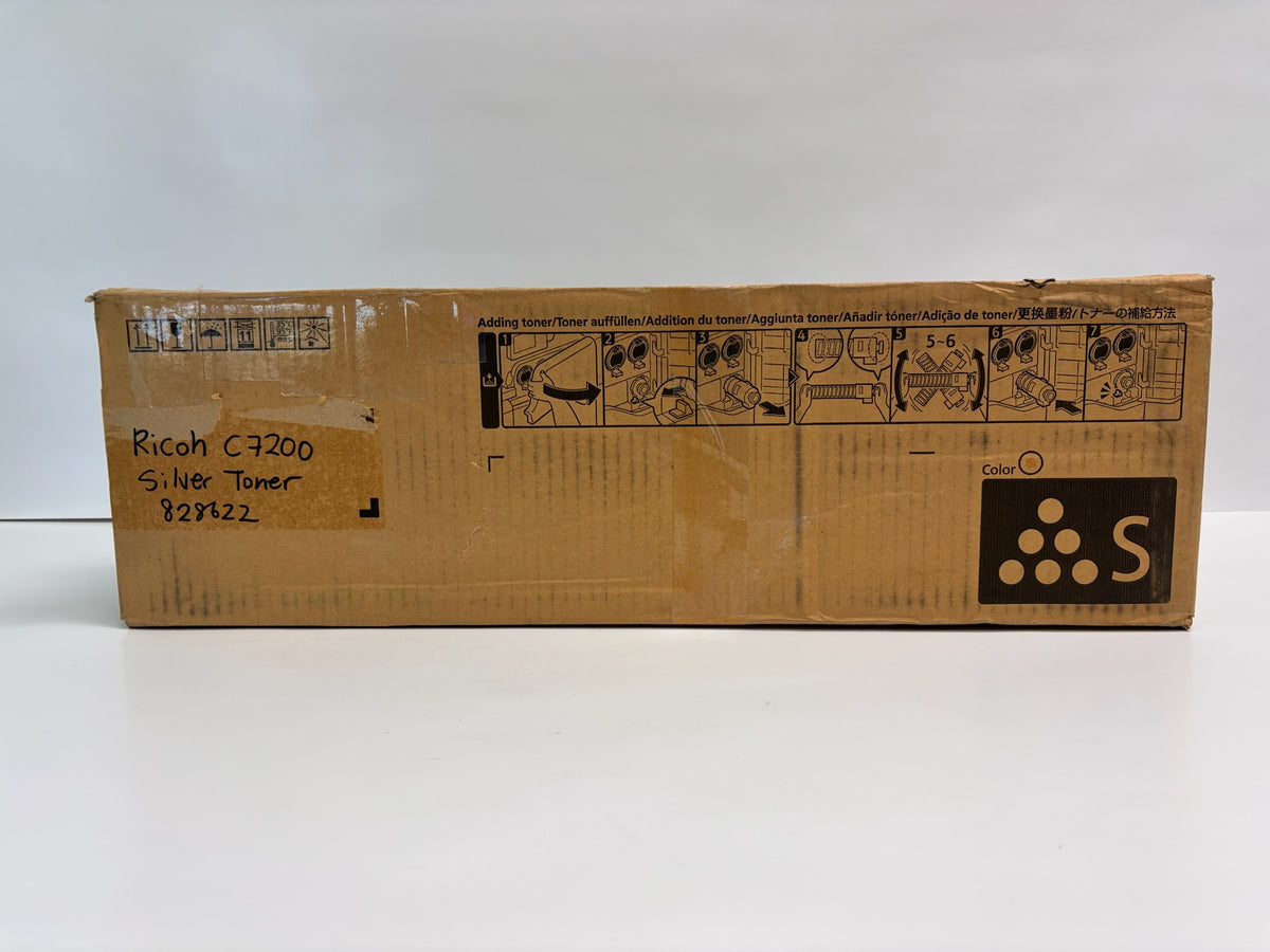 Genuine Ricoh Pro C7200 Series Silver Toner and Developer 828622 & D0A59755