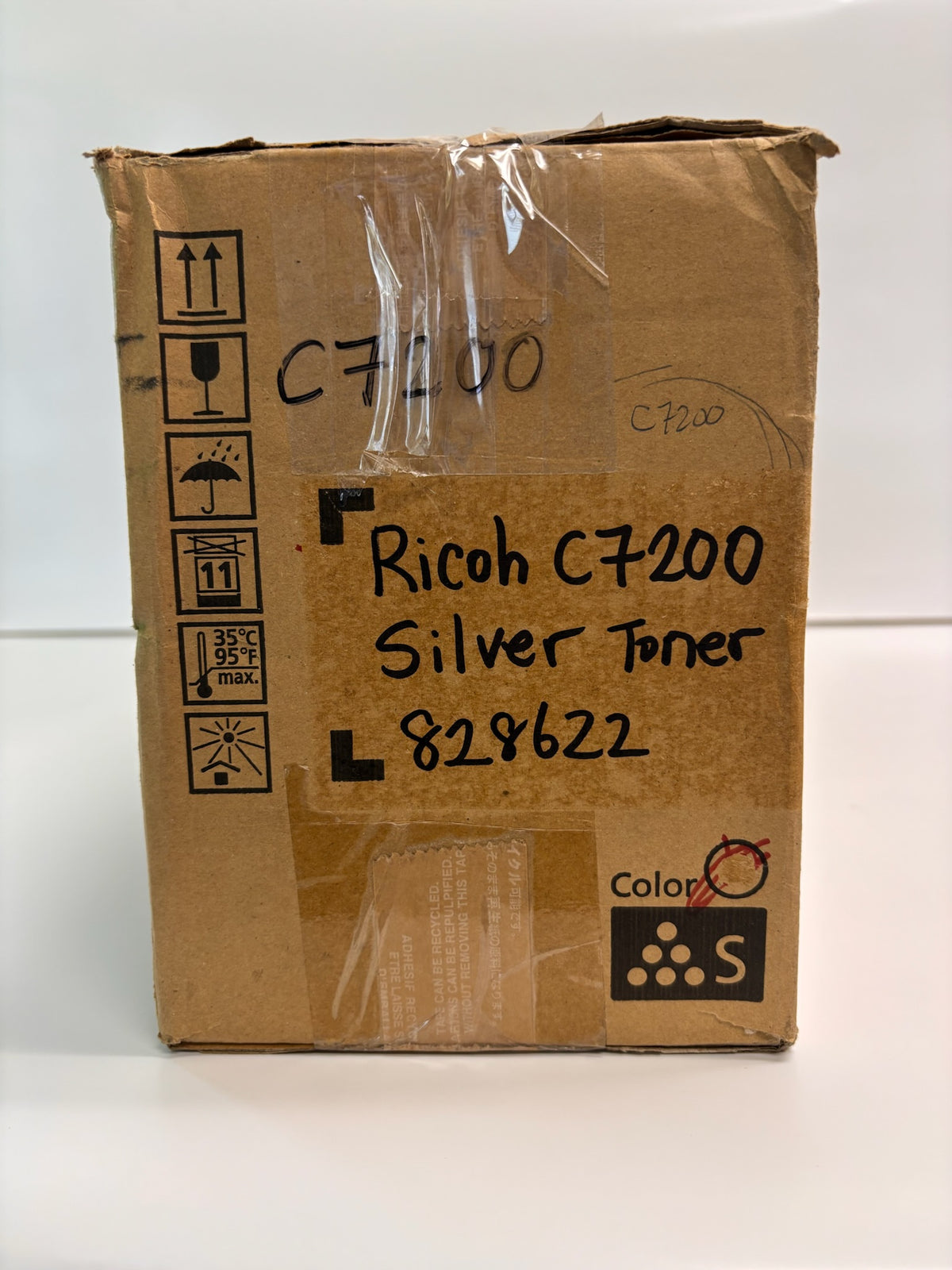 Genuine Ricoh Pro C7200 Series Silver Toner and Developer 828622 & D0A59755