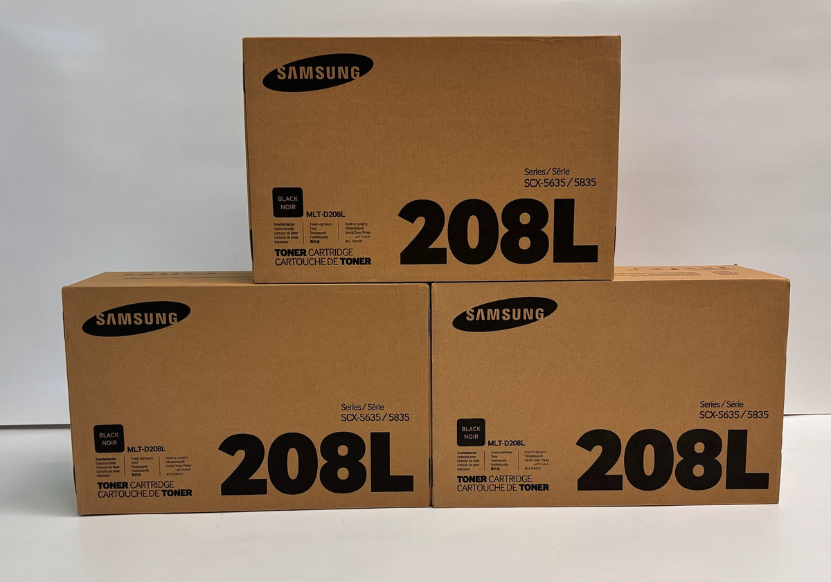 3 Genuine Samsung 208L SCX-5635FN, SCX-5835FN Series Black Toners MLT-D208L