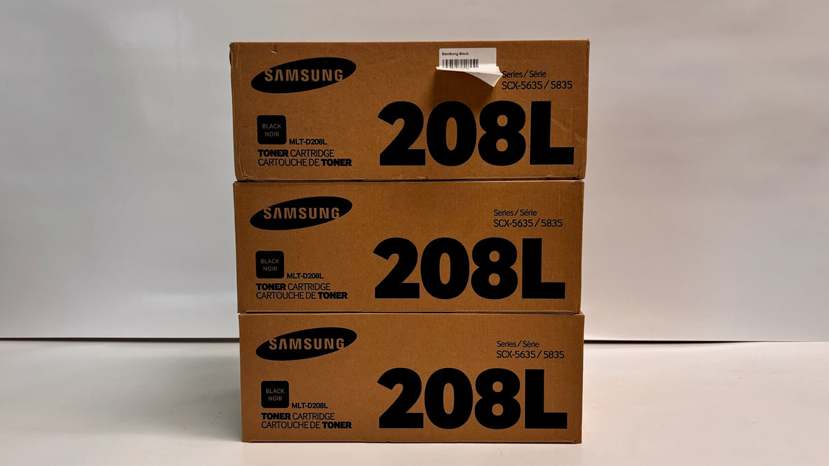 3 Genuine Samsung 208L SCX-5635FN, SCX-5835FN Series Black Toners MLT-D208L