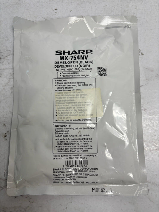 Genuine Sharp MX-M654N,MX-M6570,MX-M754N Black Developer MX-754NV, MX754NV
