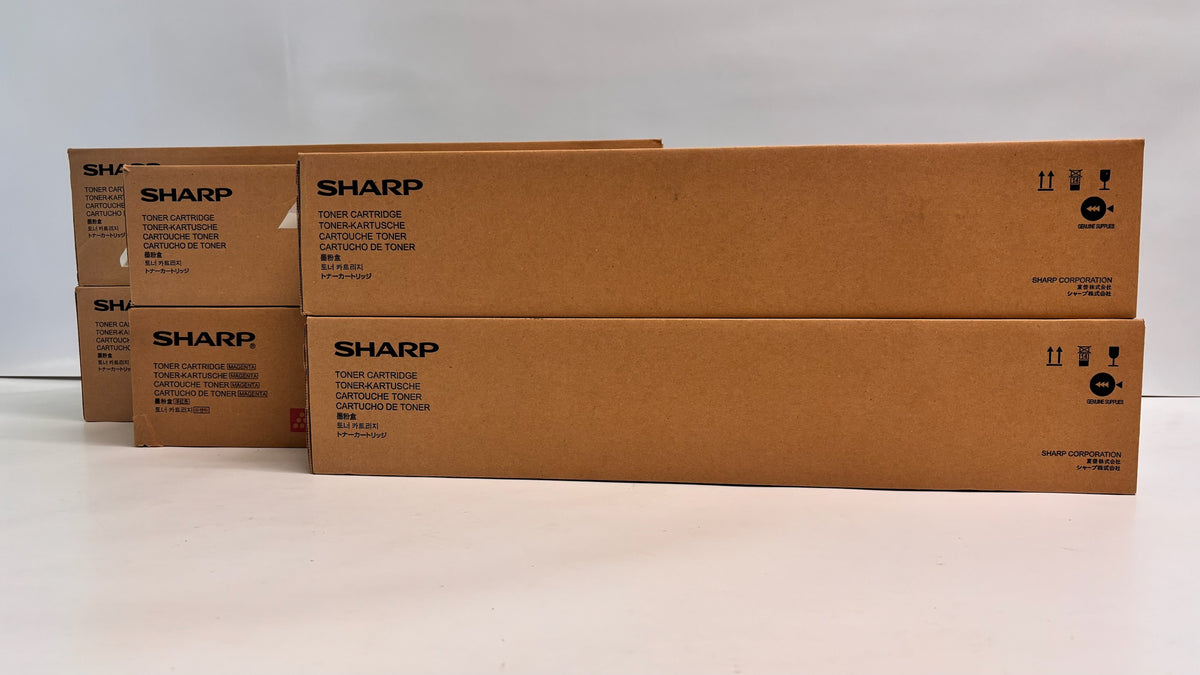 6 Genuine Sharp MX6240N,MX6500N,MX6580N Cyan Magenta & Black Toner MX-62NTCCMMKK