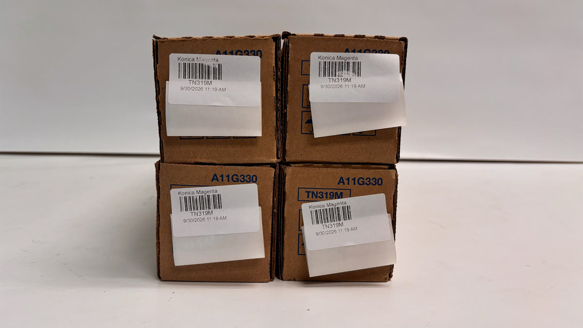 4 Genuine Konica Minolta BizHub C220, C280, C360 Magenta Toners TN319M / A11G330