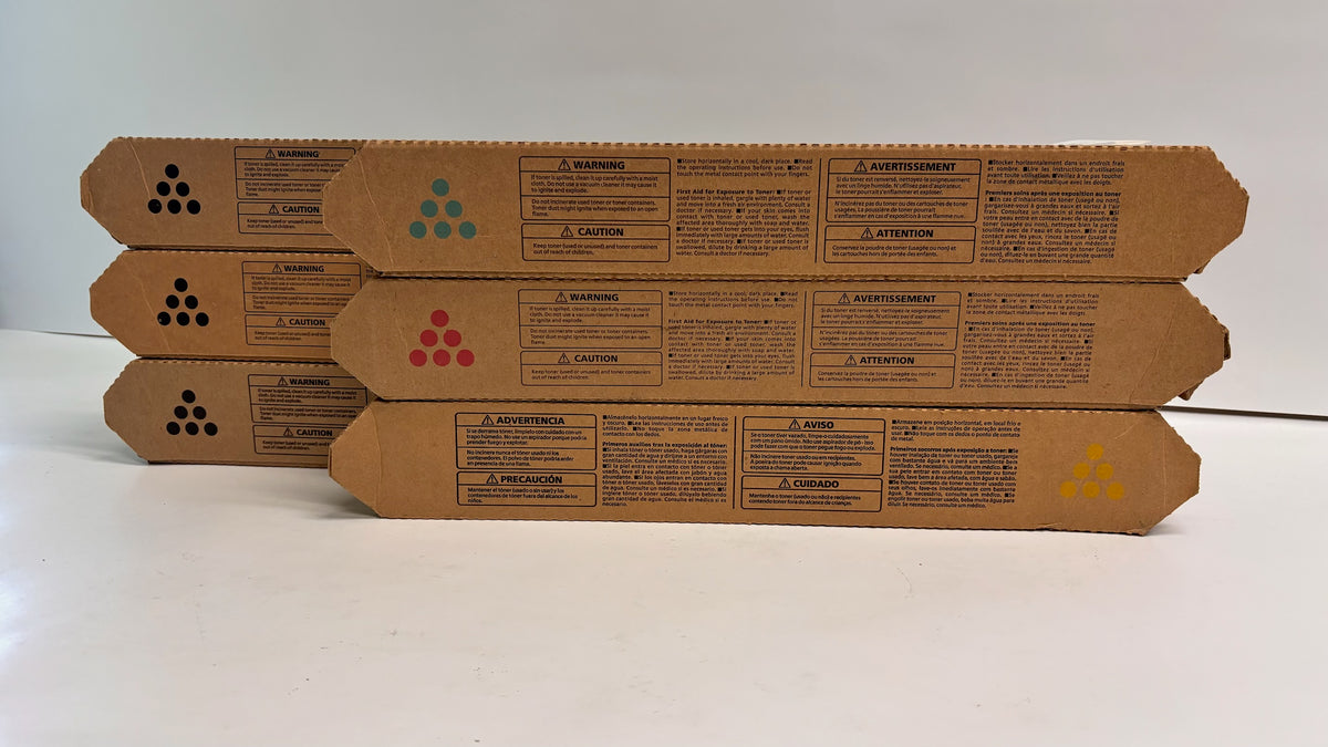 6 Genuine Ricoh MP C305, C305H CMYKKK Toners 842119, 842120, 842121, 842122
