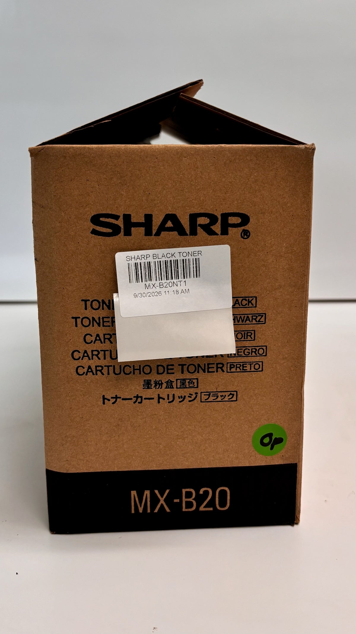 Open Genuine Sharp MX-B201D, MX-B200 Black Toner MX-B20NT1, MXB20NT1 (W/ Seal)