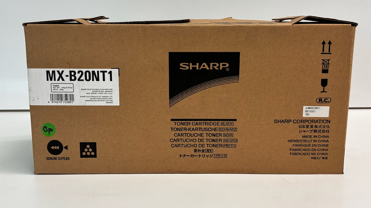 Open Genuine Sharp MX-B201D, MX-B200 Black Toner MX-B20NT1, MXB20NT1 (W/ Seal)