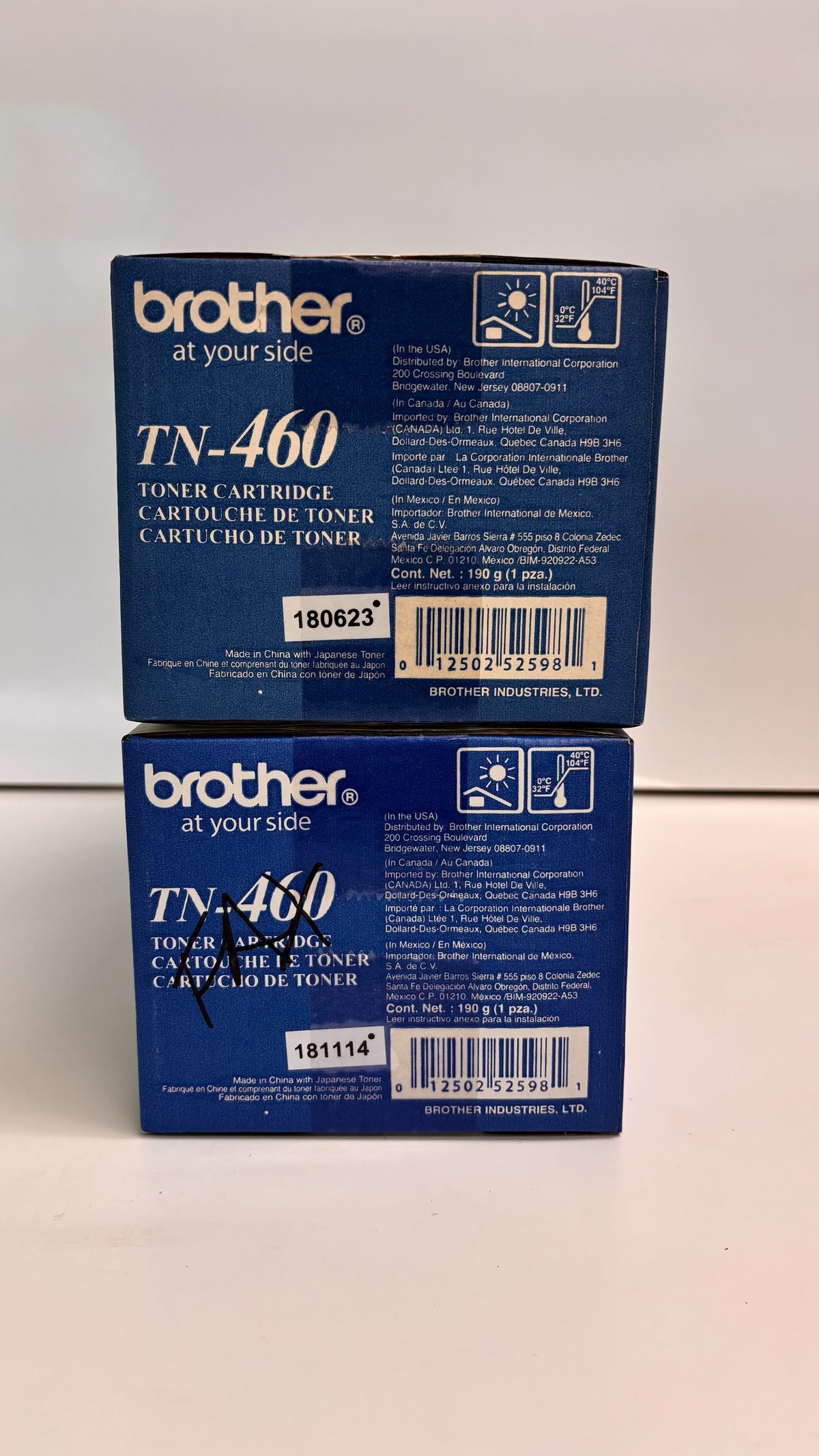 2 Genuine Brother DCP-1200,DCP-1400,HL-1230,HL-1240 Black Toners TN-460, TN460