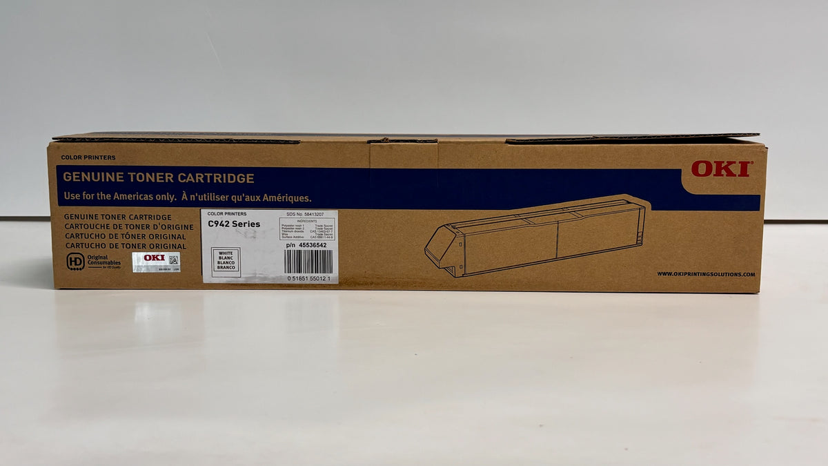 New Genuine OKI C942/C942dn/C942e White Toner 45536542 Same Day Shipping