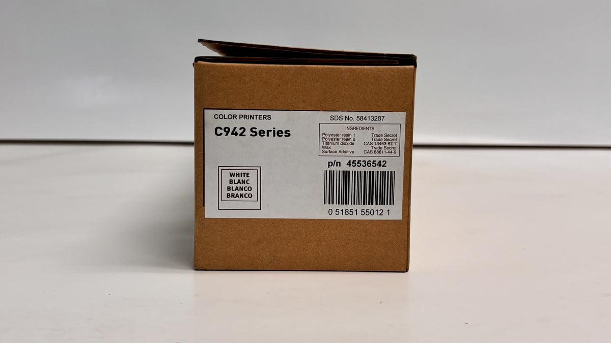 New Genuine OKI C942/C942dn/C942e White Toner 45536542 Same Day Shipping
