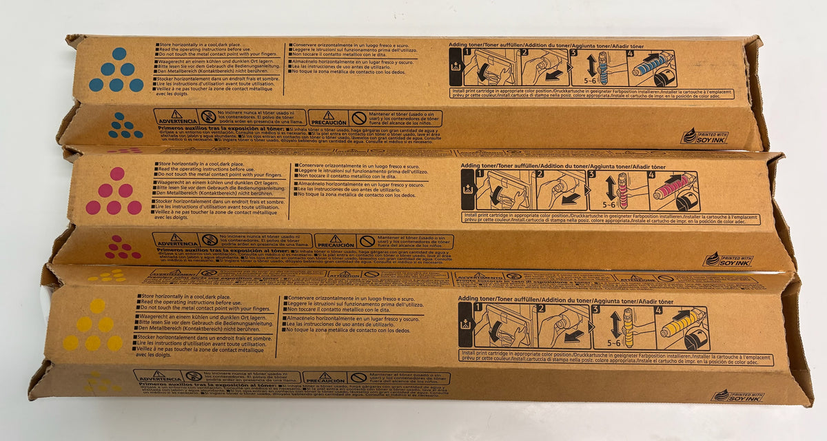 3 Genuine Xante Impressia Cyan, Magenta & Yellow Toners 200-100320,100321,100322
