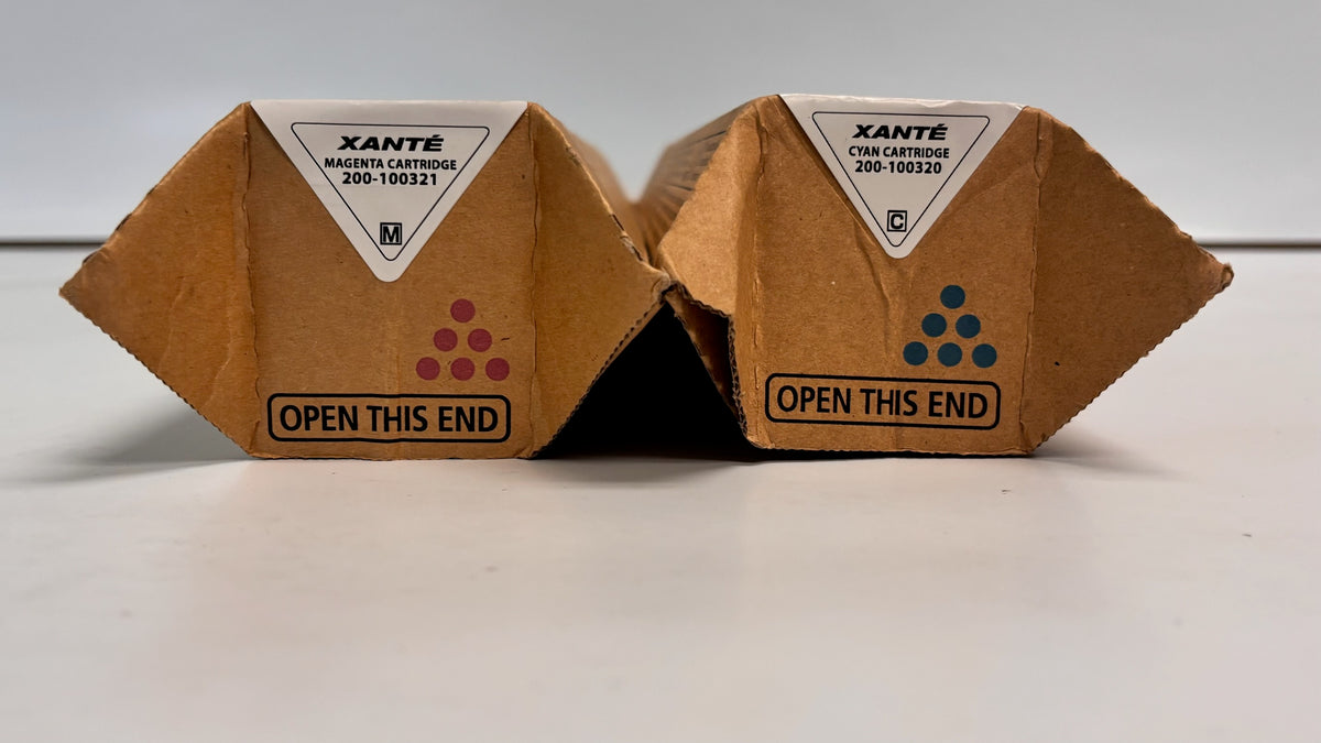 2 Genuine Xante Impressia Cyan & Mag Toner 200-100320, 200-100321(840814,840815)