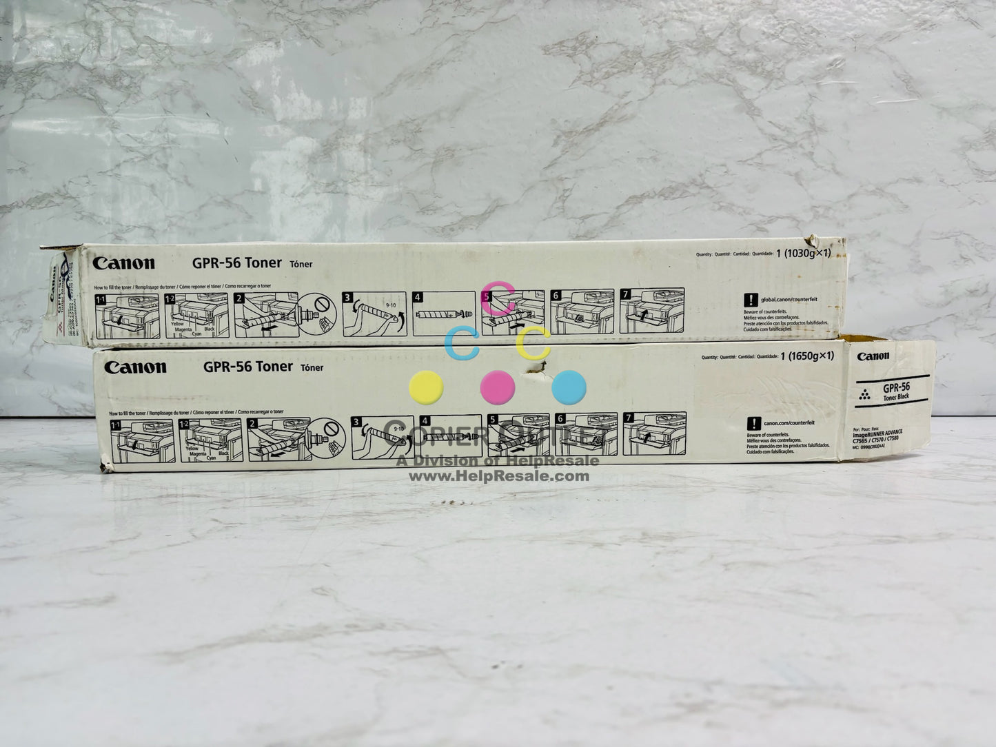 2 Open Genuine Canon iR Adv C7565,C7570 Magenta & Black Toner GPR-56, GPR56