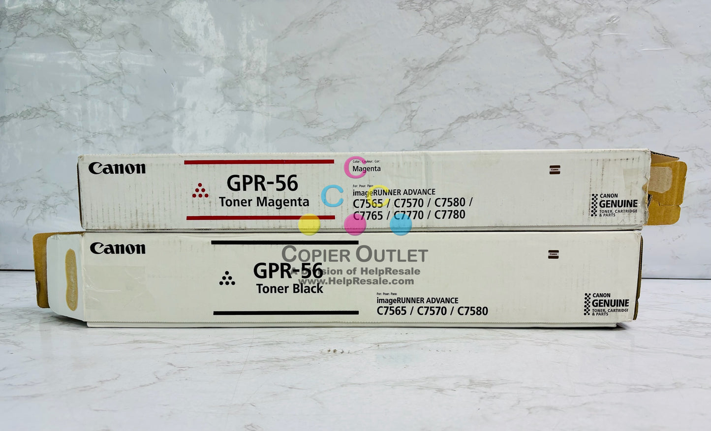 2 Open Genuine Canon iR Adv C7565,C7570 Magenta & Black Toner GPR-56, GPR56