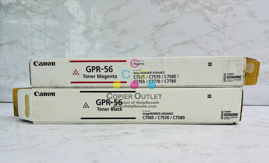 2 Open Genuine Canon iR Adv C7565,C7570 Magenta & Black Toner GPR-56, GPR56