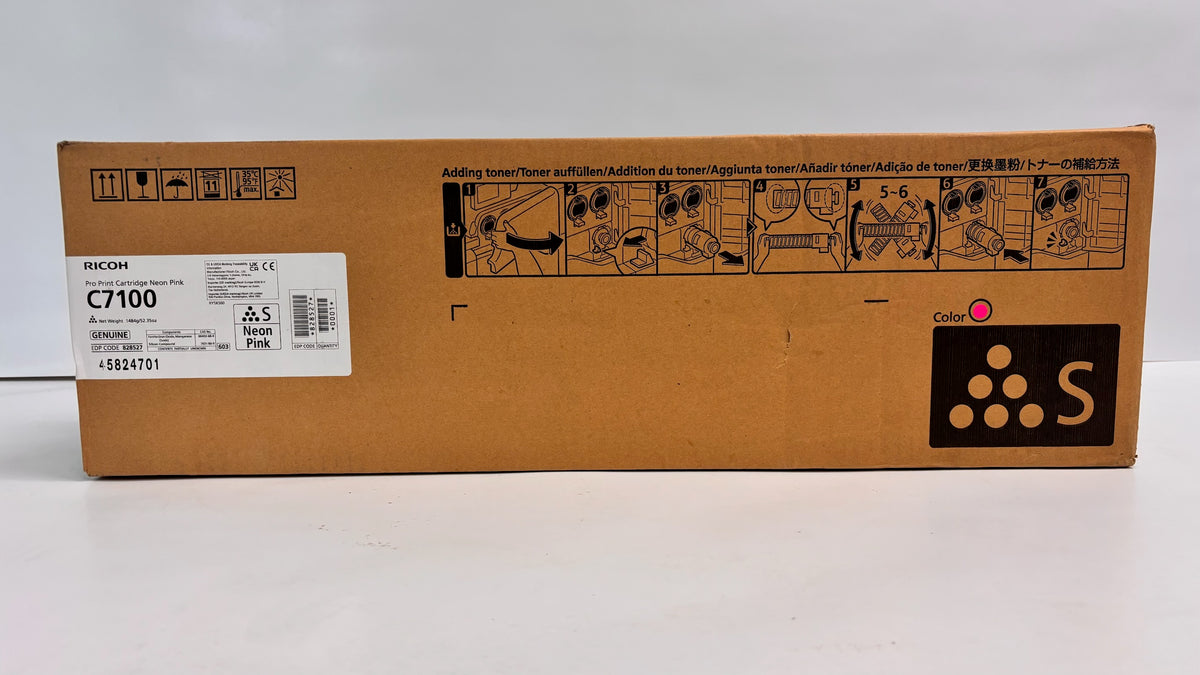 New Genuine Ricoh C7100S, C7110X Neon Pink Toner Cartridge 828527