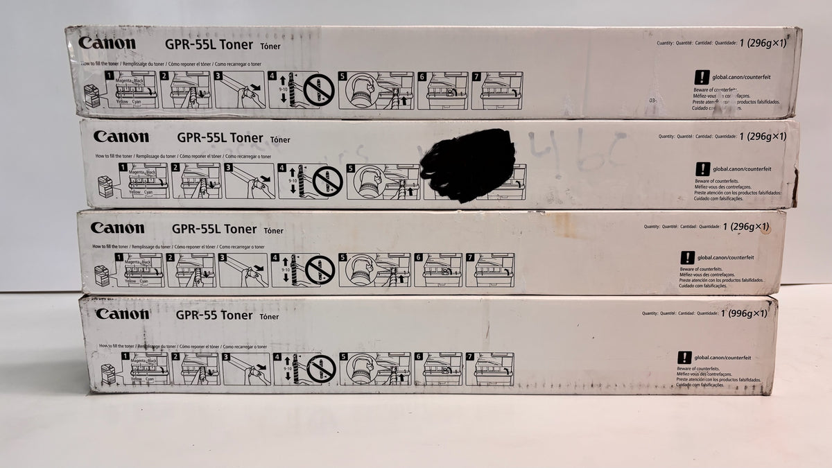 4 Open Genuine Canon iR Advance C5535i, C5540i MMYK Toner GPR-55LMMY, GPR55K