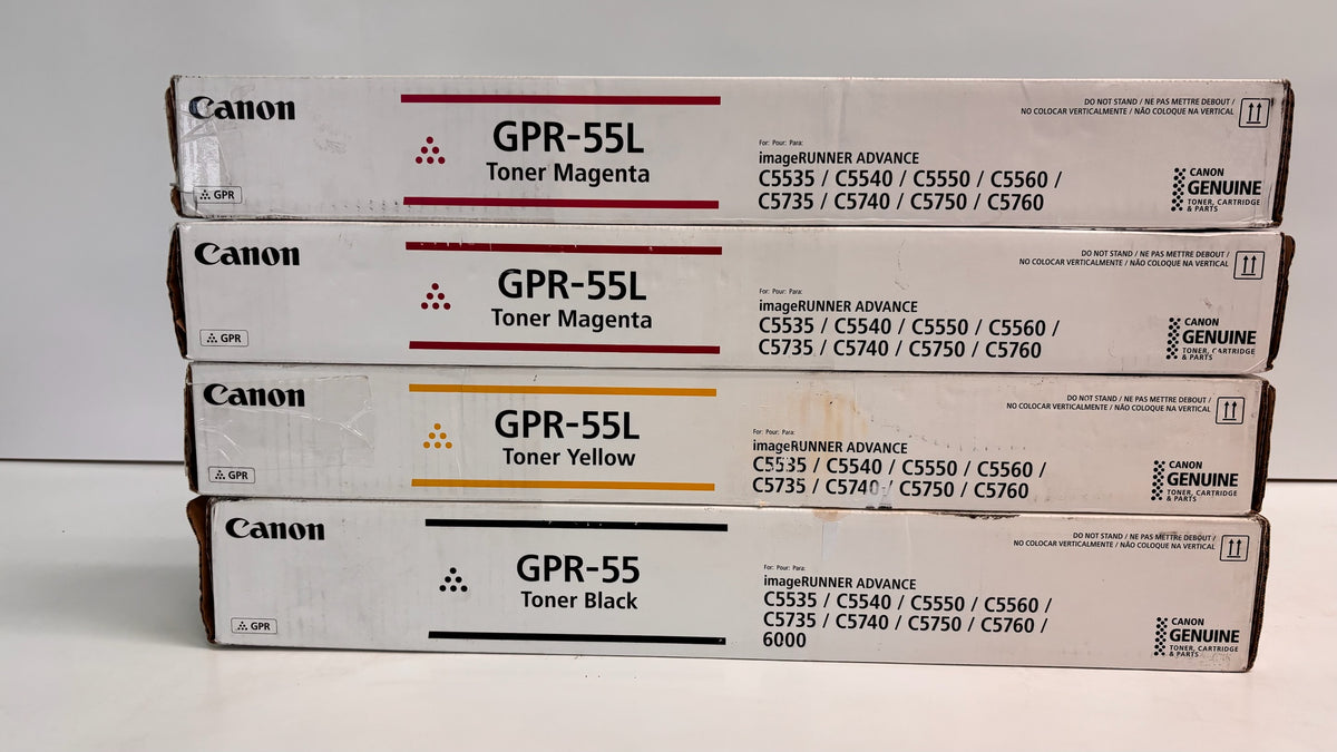 4 Open Genuine Canon iR Advance C5535i, C5540i MMYK Toner GPR-55LMMY, GPR55K