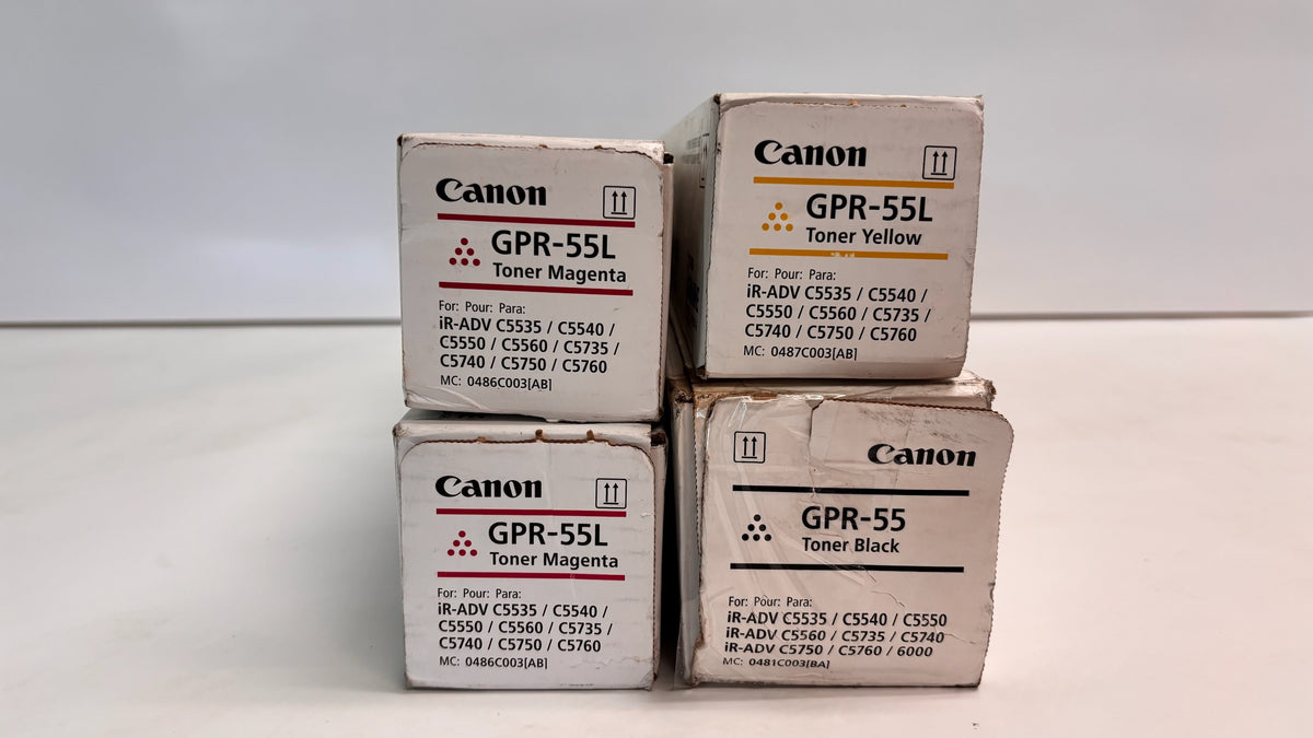 4 Open Genuine Canon iR Advance C5535i, C5540i MMYK Toner GPR-55LMMY, GPR55K