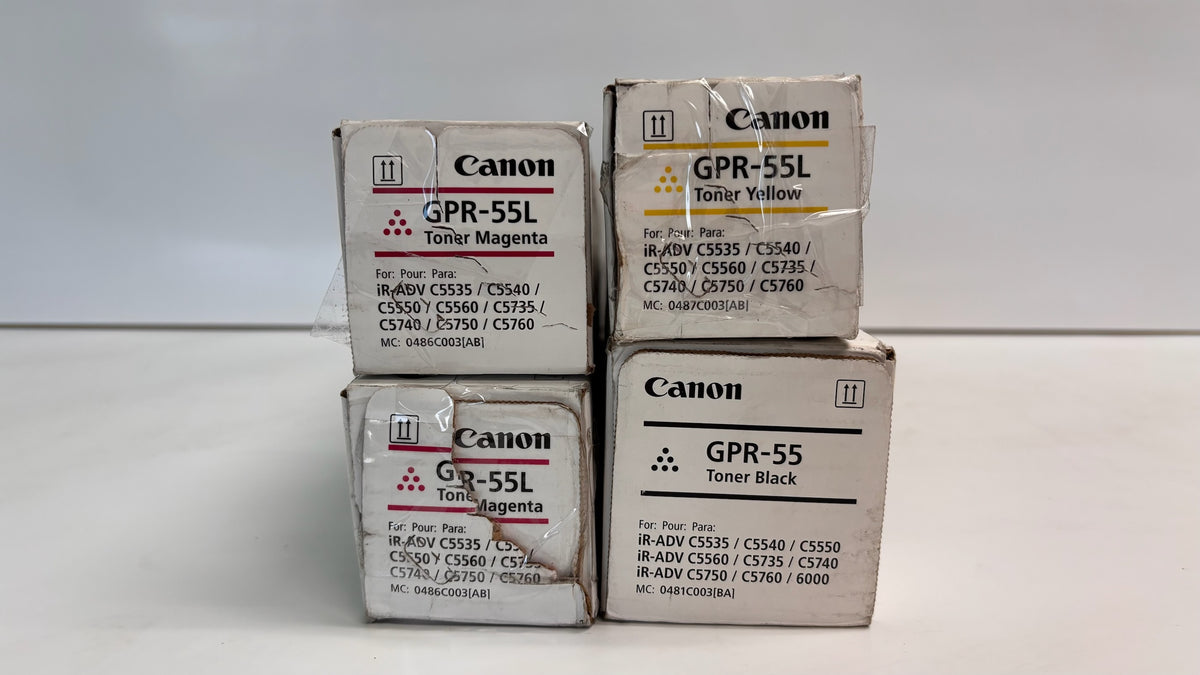 4 Open Genuine Canon iR Advance C5535i, C5540i MMYK Toner GPR-55LMMY, GPR55K