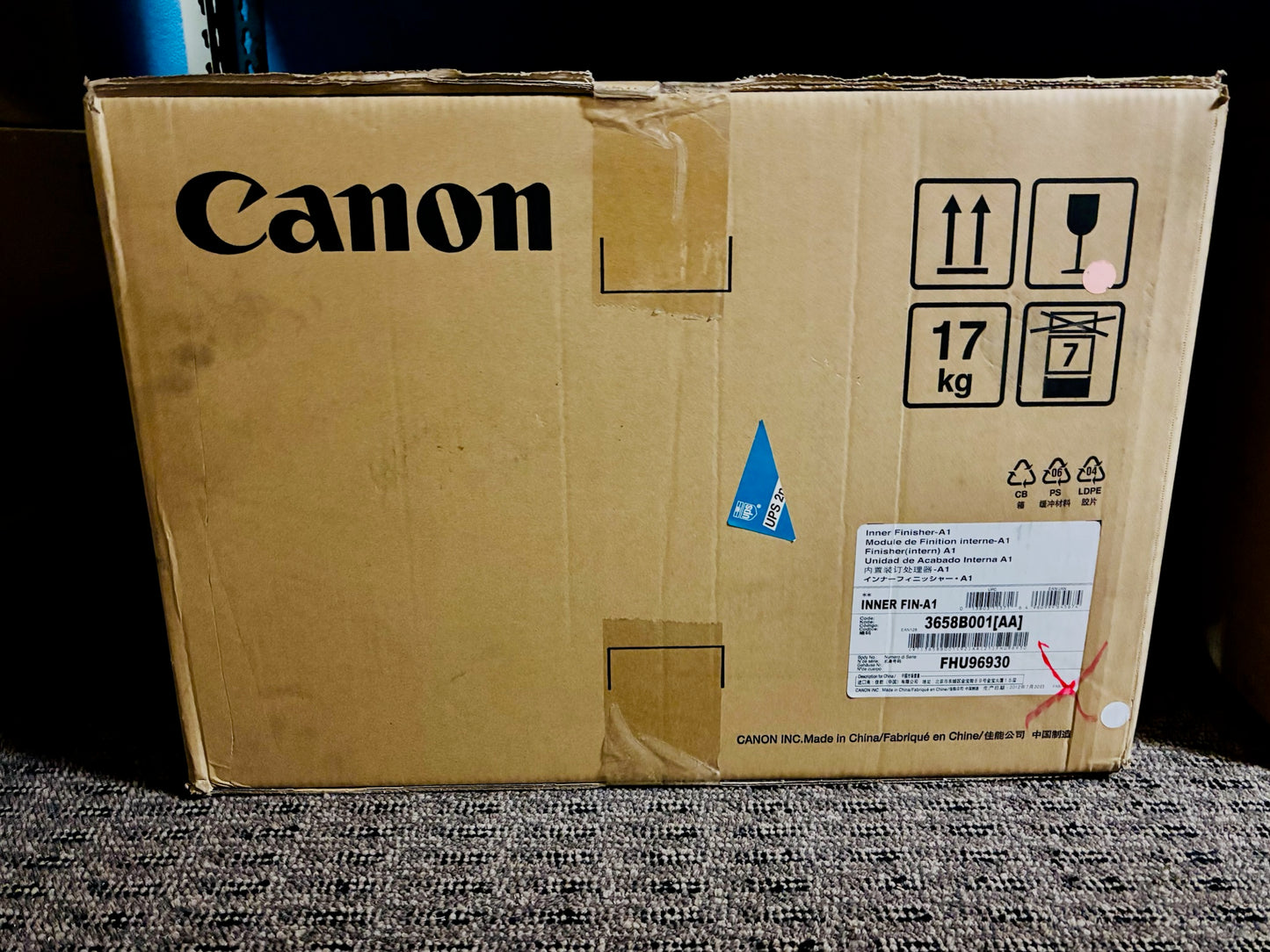 Genuine Canon FIN-A1, 3658B001[AA] Inner Finisher A-1, Local Pick Up