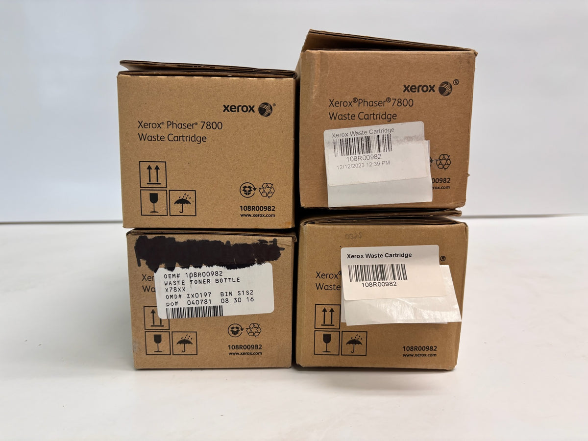 4 Genuine Xerox Phaser 7800DX Waste Toner Cartridges 108R00982