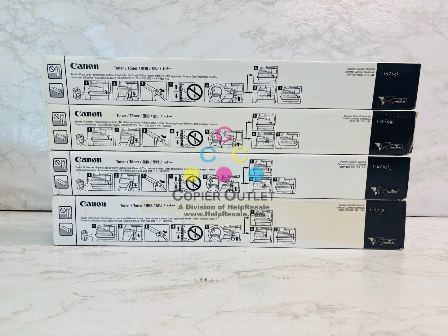 4 Genuine Canon iR C5840,C5850 Cyan, Magenta, Yellow & Black High Yield Toner GPR-61
