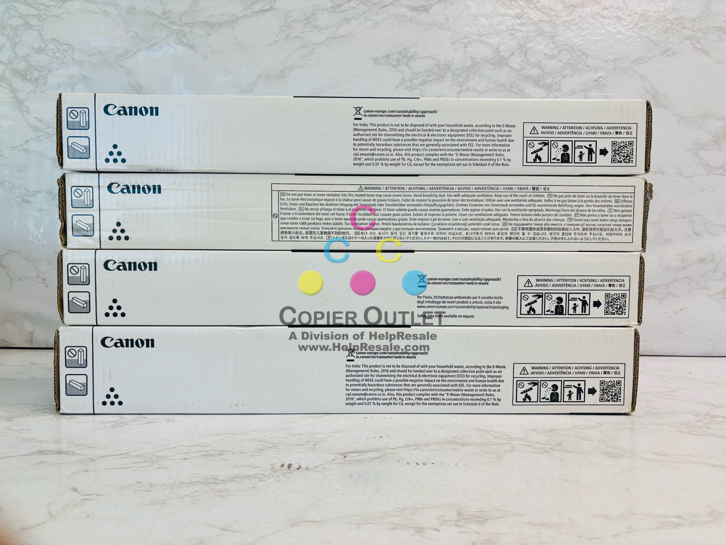 4 Genuine Canon iR C5840,C5850 Cyan, Magenta, Yellow & Black High Yield Toner GPR-61