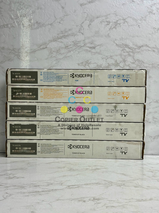 5 Genuine Kyocera TASKalfa 3252ci, 3253ci,CS3252ci, CYKKK Toners TK-8337(No Mag)