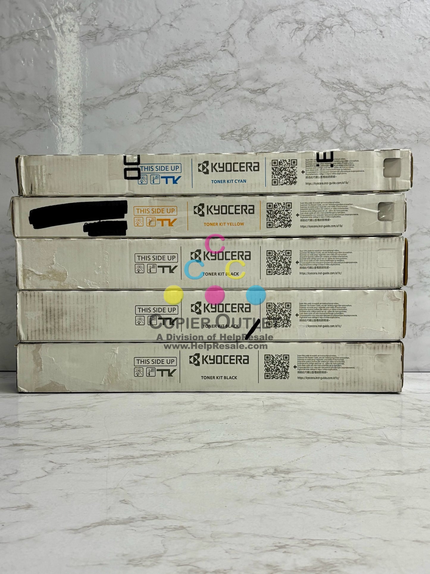 5 Genuine Kyocera TASKalfa 3252ci, 3253ci,CS3252ci, CYKKK Toners TK-8337(No Mag)