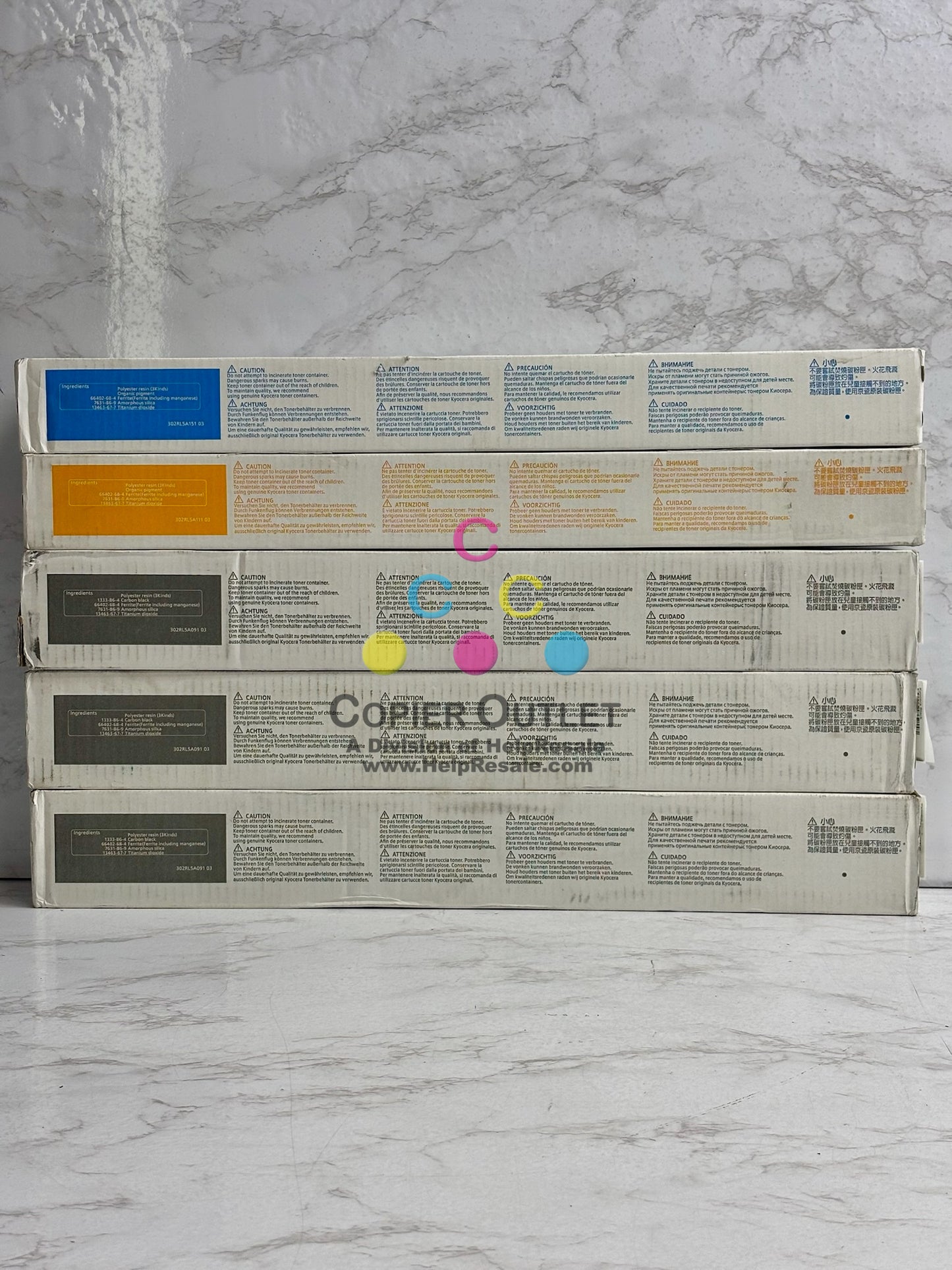 5 Genuine Kyocera TASKalfa 3252ci, 3253ci,CS3252ci, CYKKK Toners TK-8337(No Mag)