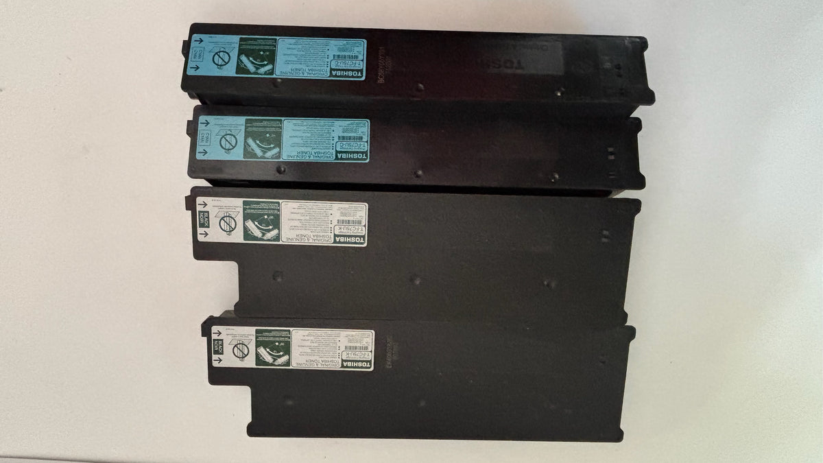 4 Open OEM Toshiba e-STUDIO 5560C,6560C,6570C CCKK Toners T-FC75U (W/Tabs)