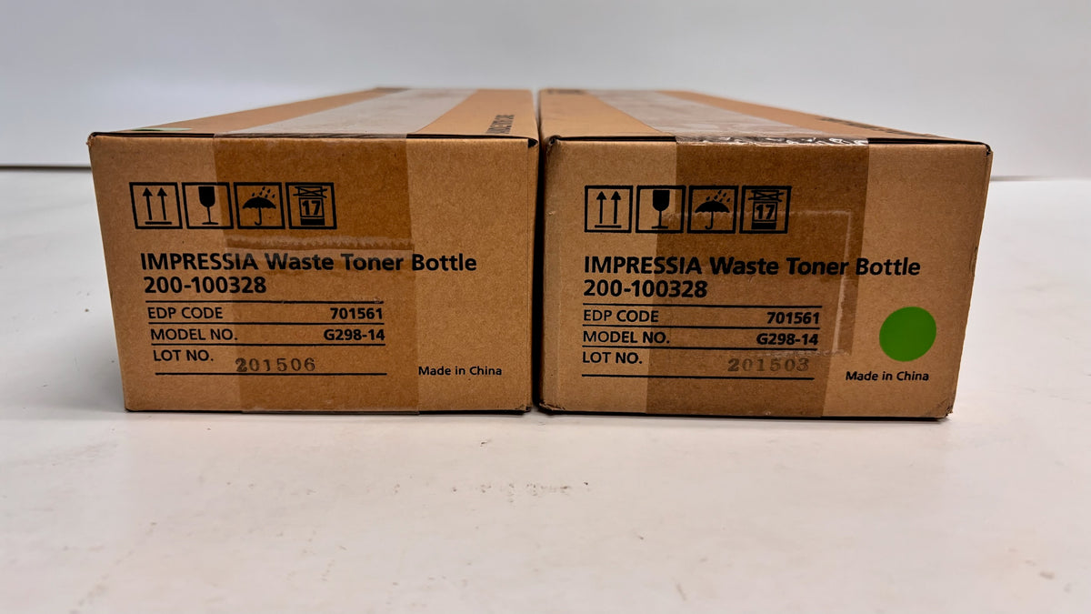 2 Genuine Xante Impressia Waste Toner Bottles 200-100328, 701561, G289-14