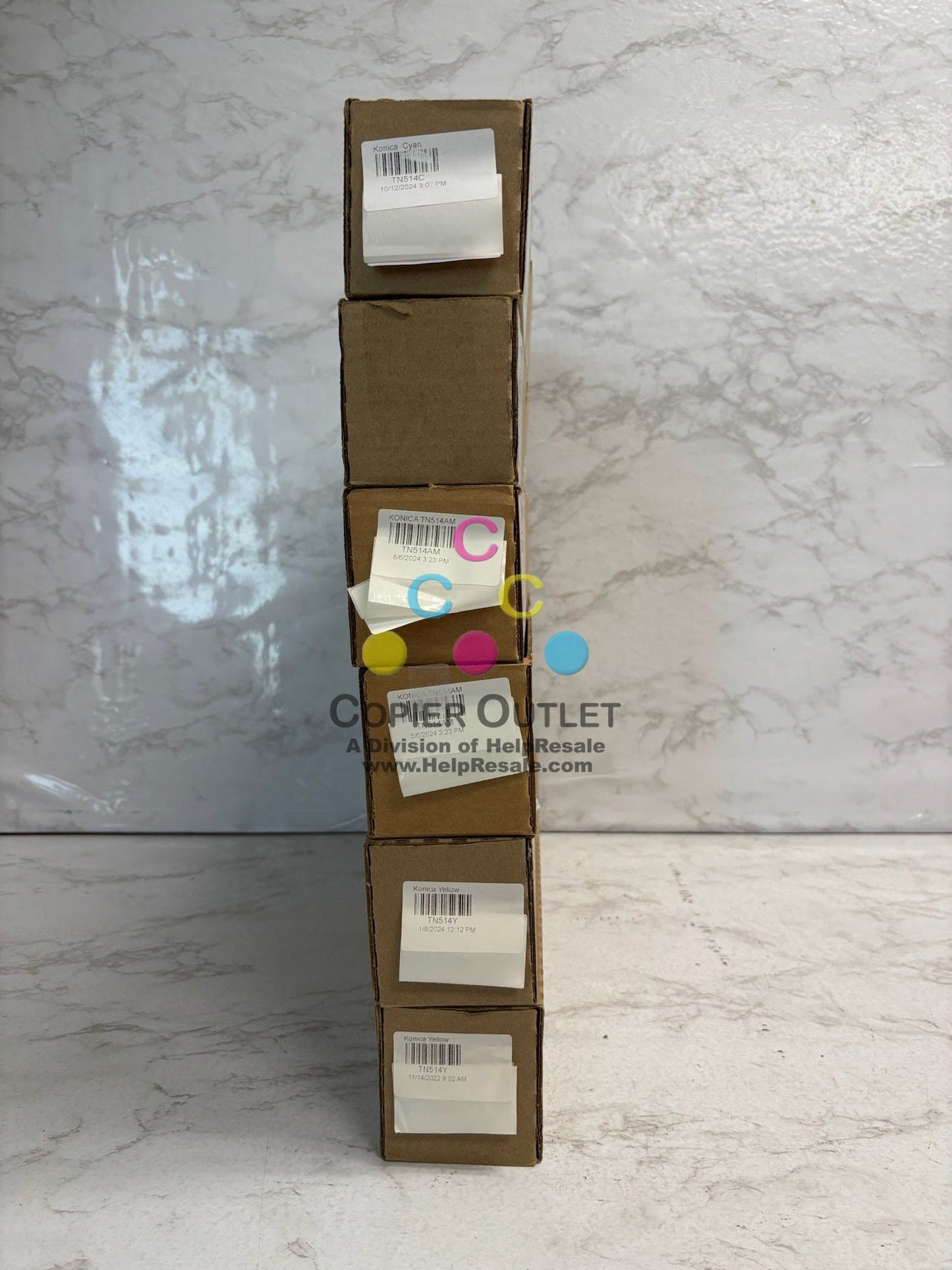 6 New Genuine Konica C458,C558,C658 TN514 CCMMYY Toners (Plain Boxes)