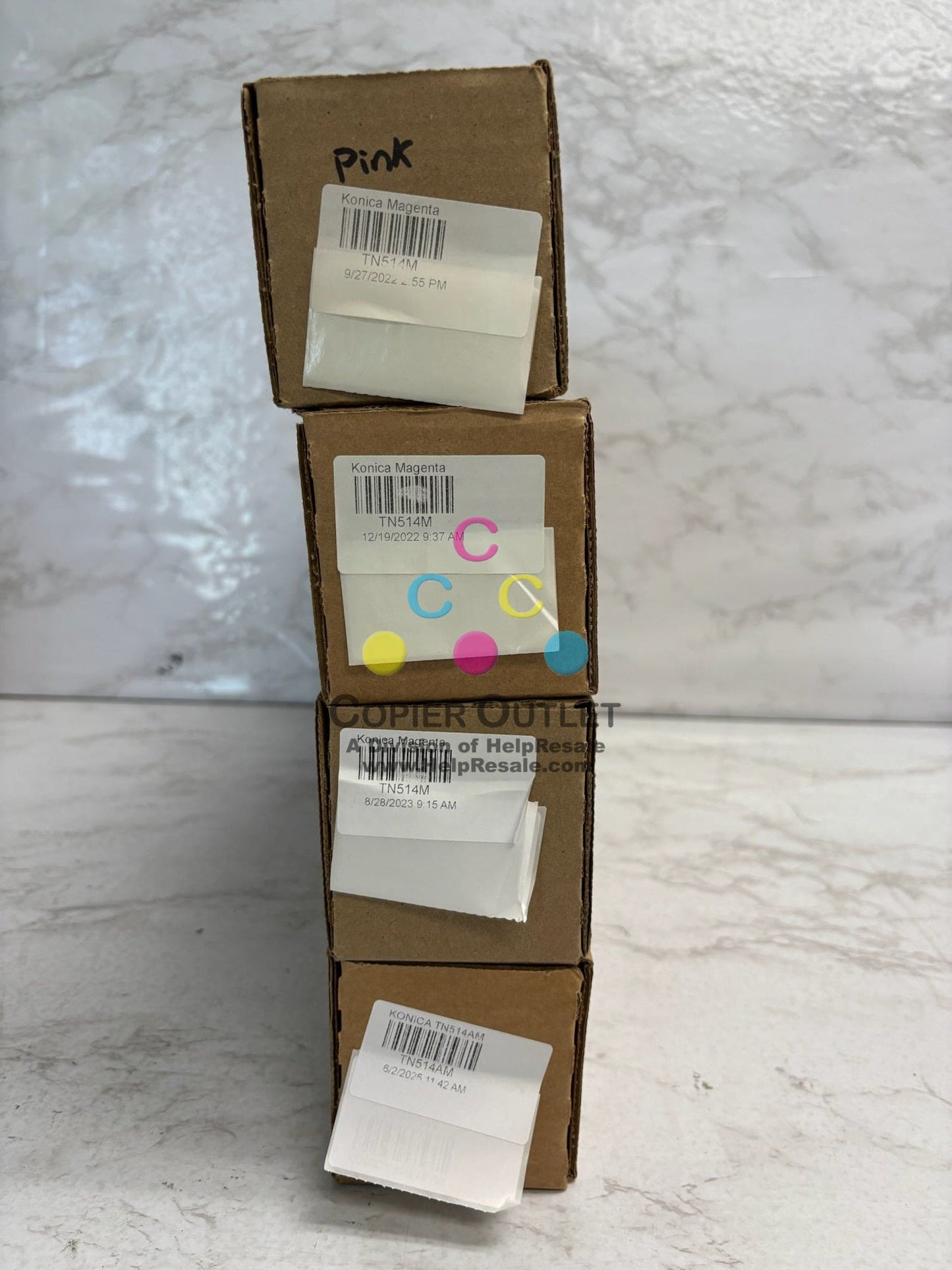 4 New OEM Konica C458,C558,C658 Magenta Toners TN514AM, A9E833A (TN514M)