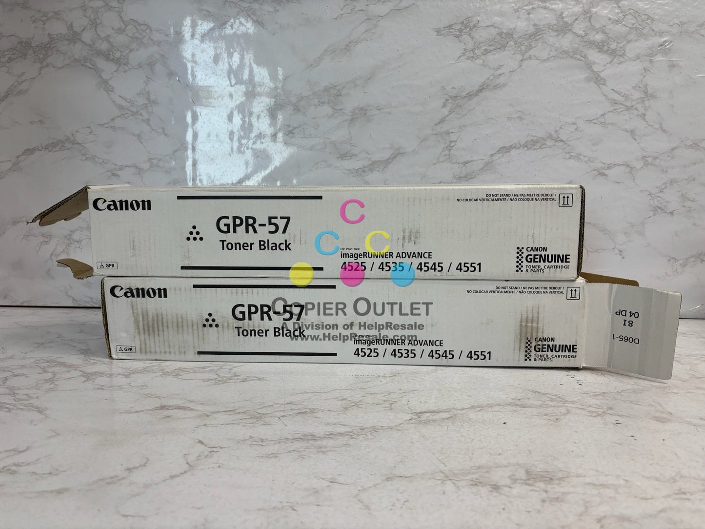 2 Open Box/No Seal Bag OEM Canon IR 4525i III,4535i Black Toners GPR-57K
