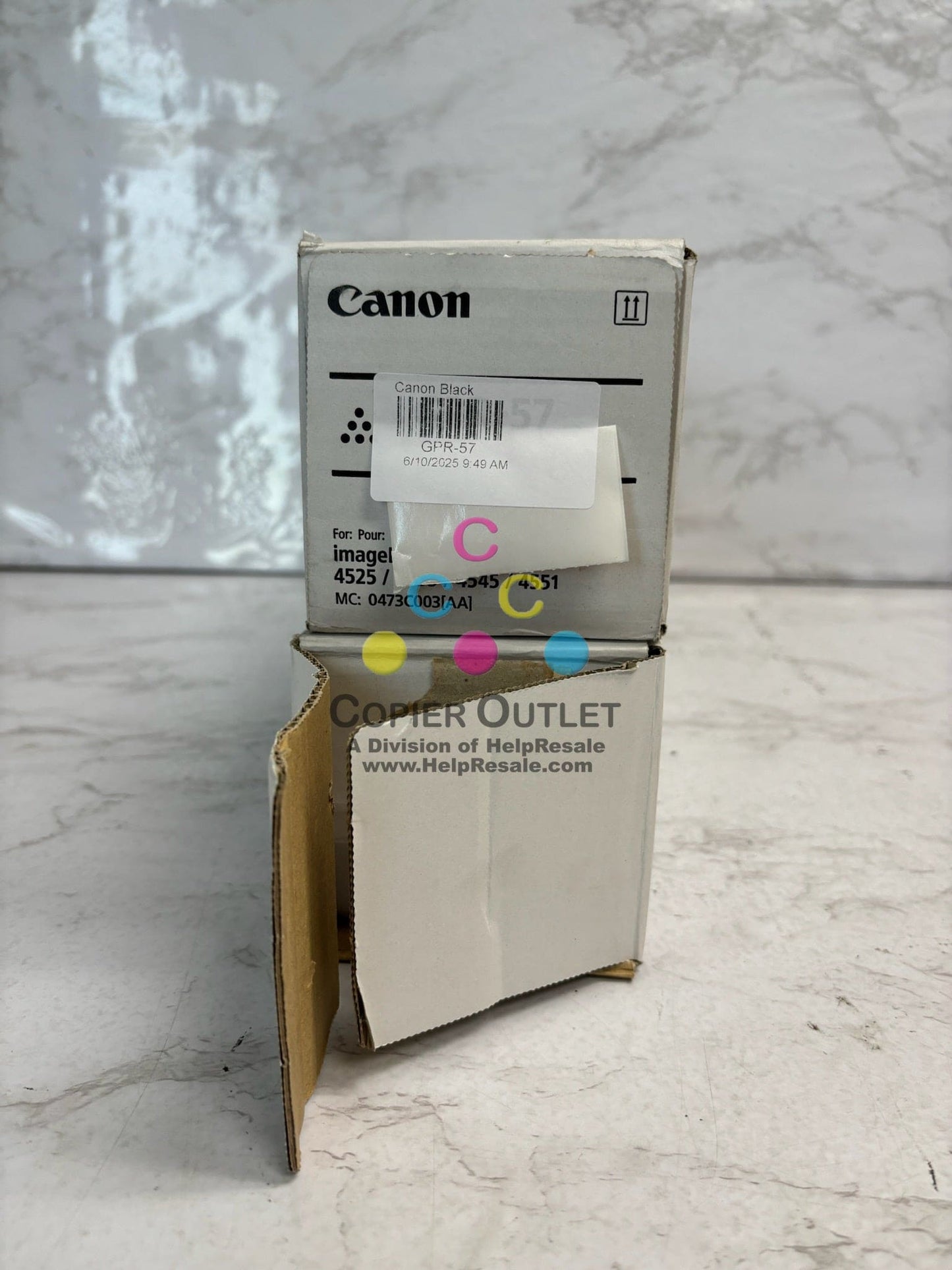 2 Open Box/No Seal Bag OEM Canon IR 4525i III,4535i Black Toners GPR-57K