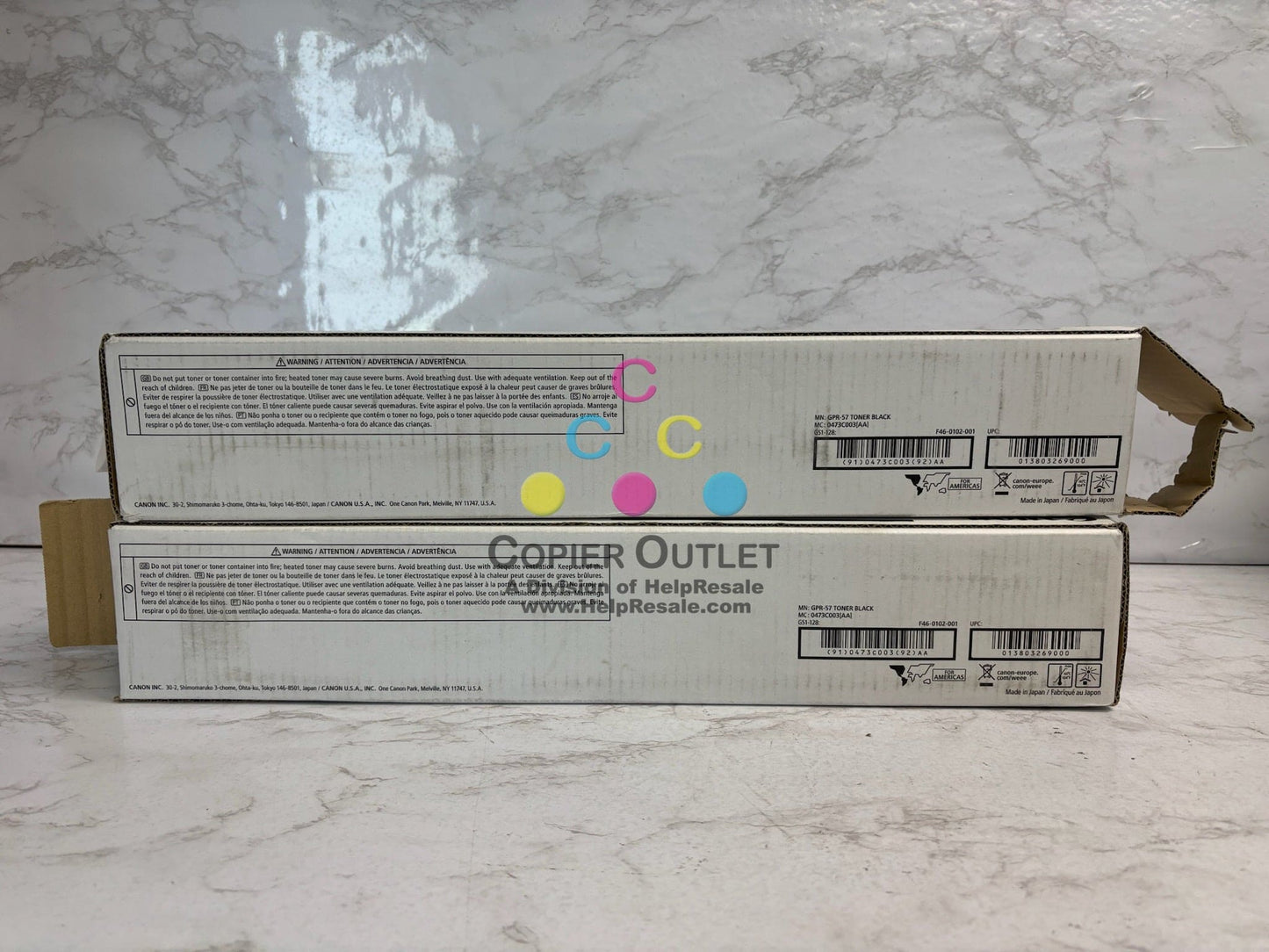 2 Open Box/No Seal Bag OEM Canon IR 4525i III,4535i Black Toners GPR-57K