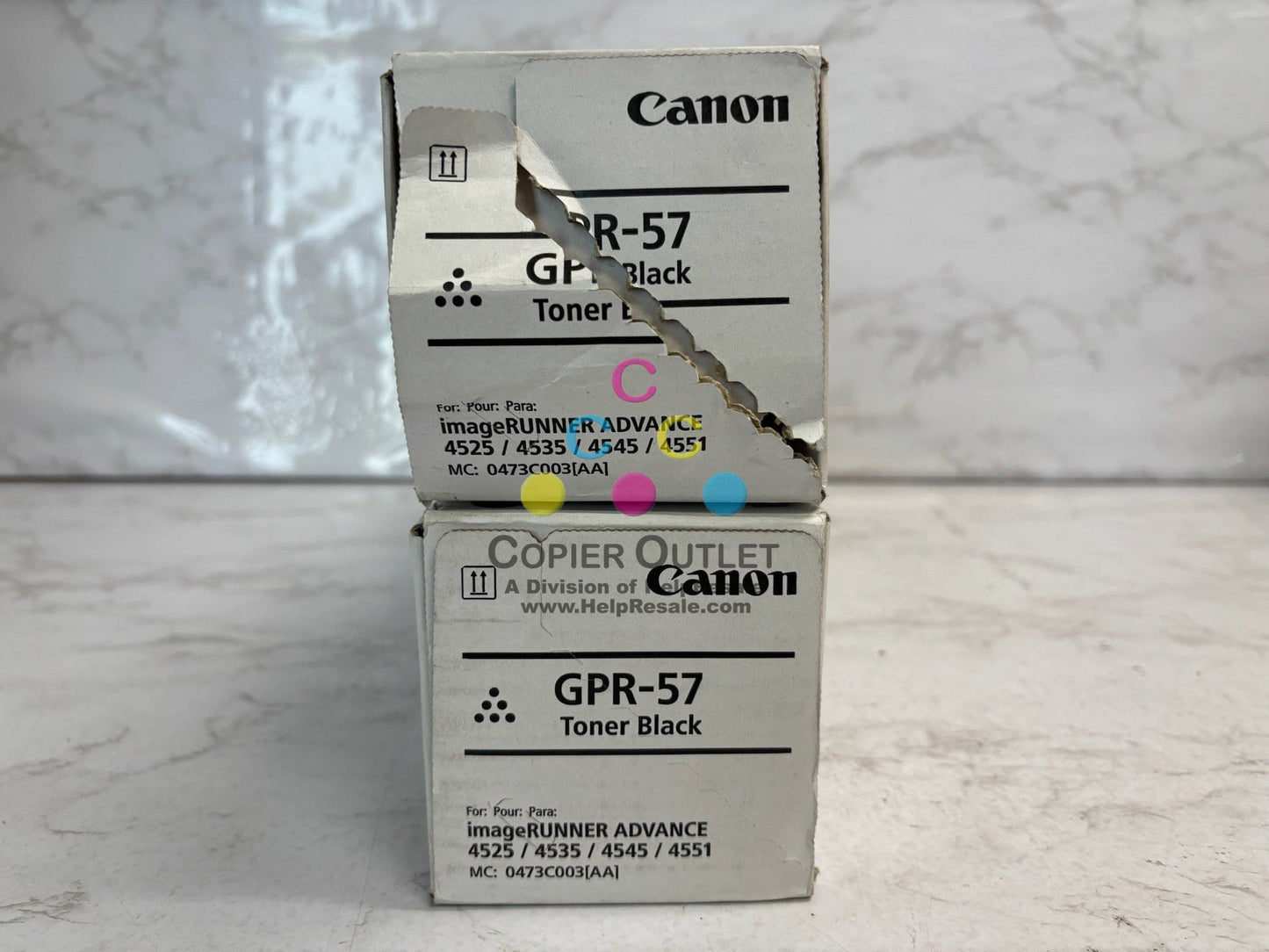 2 Open Box/No Seal Bag OEM Canon IR 4525i III,4535i Black Toners GPR-57K