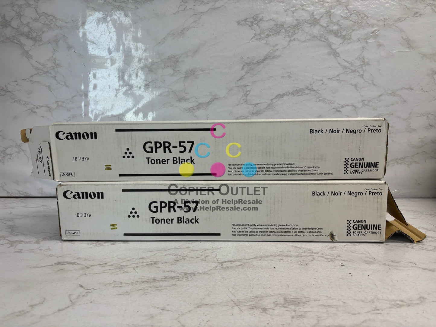 2 Open Box/No Seal Bag OEM Canon IR 4525i III,4535i Black Toners GPR-57K