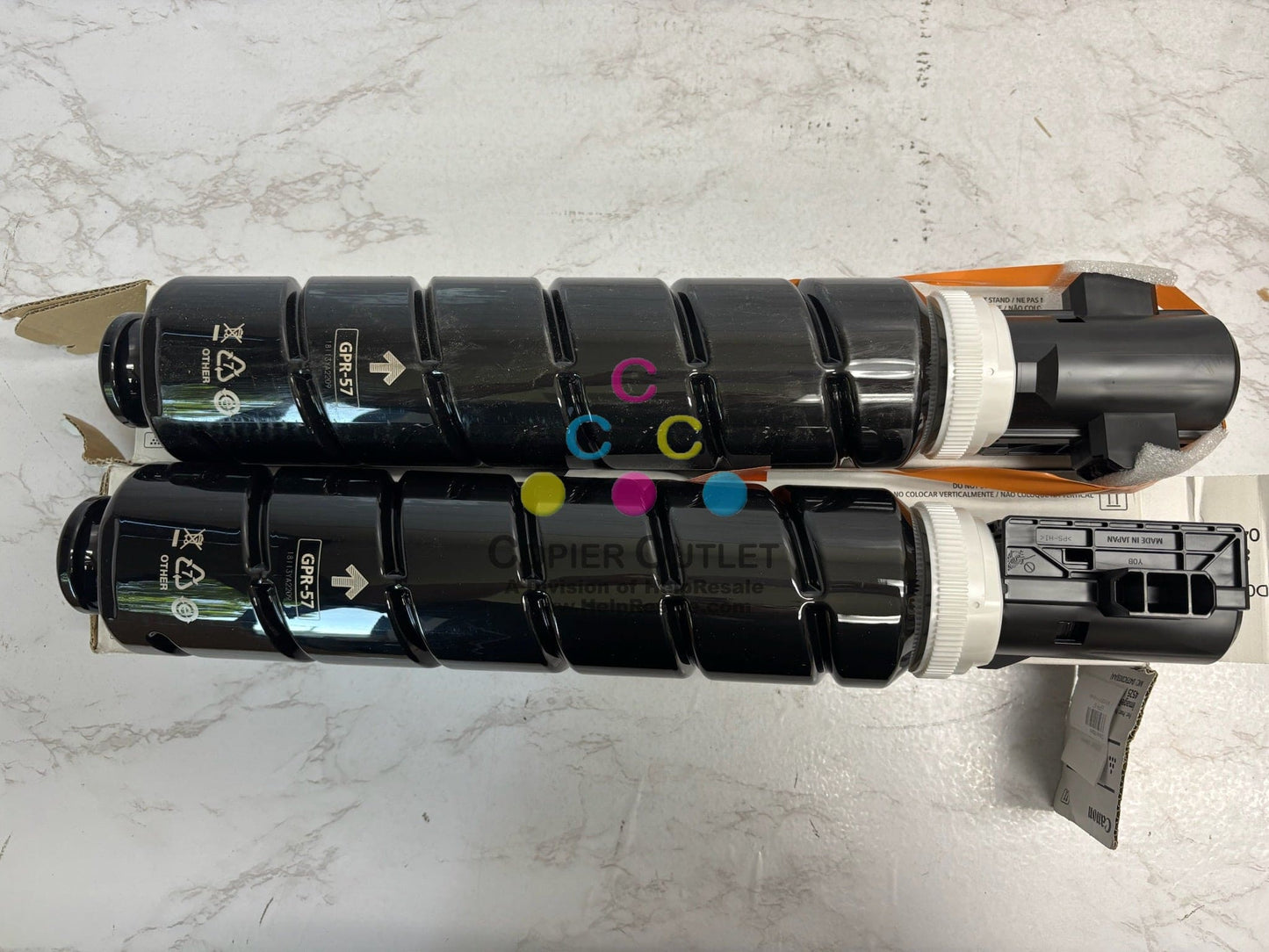 2 Open Box/No Seal Bag OEM Canon IR 4525i III,4535i Black Toners GPR-57K