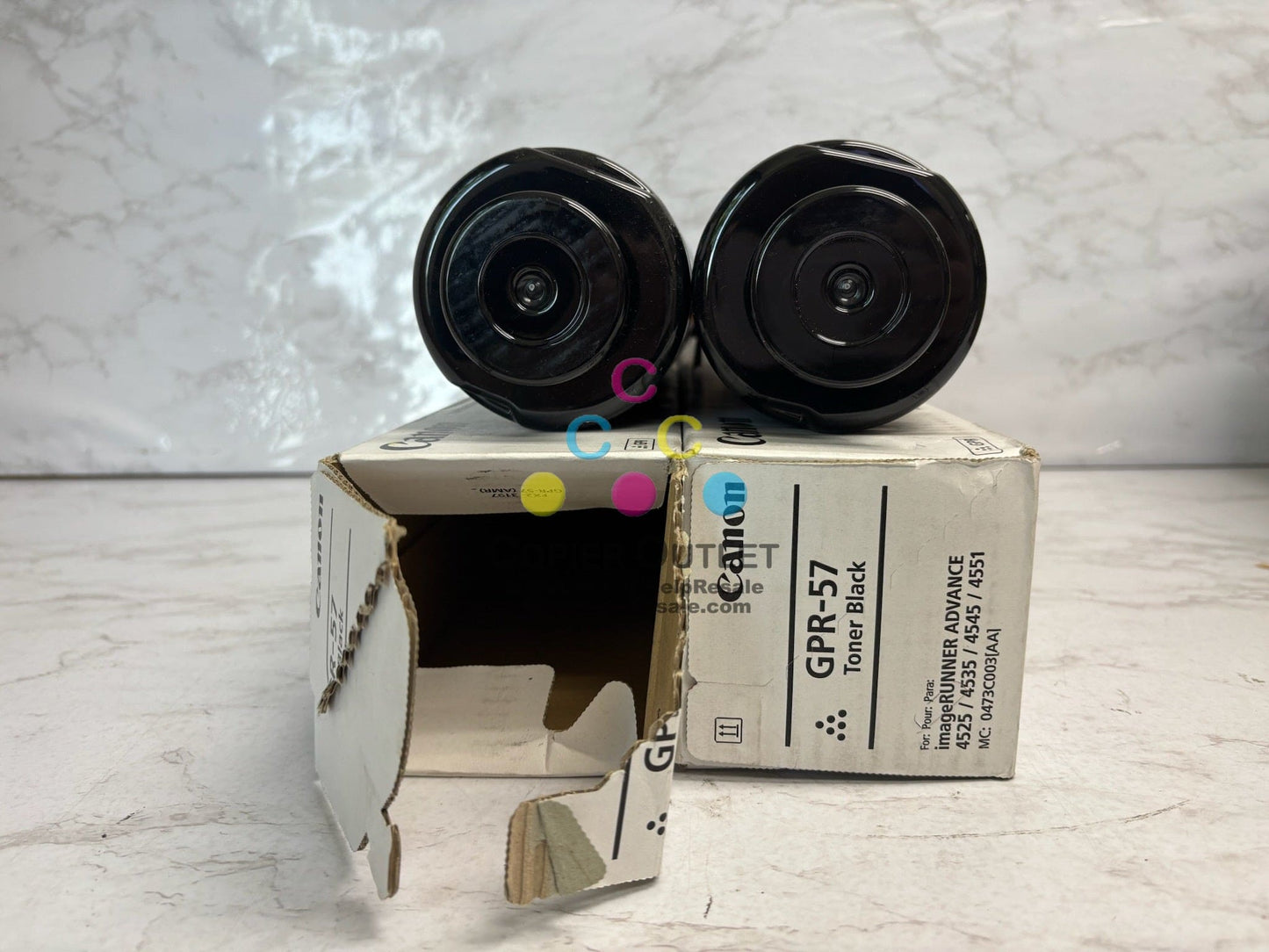 2 Open Box/No Seal Bag OEM Canon IR 4525i III,4535i Black Toners GPR-57K