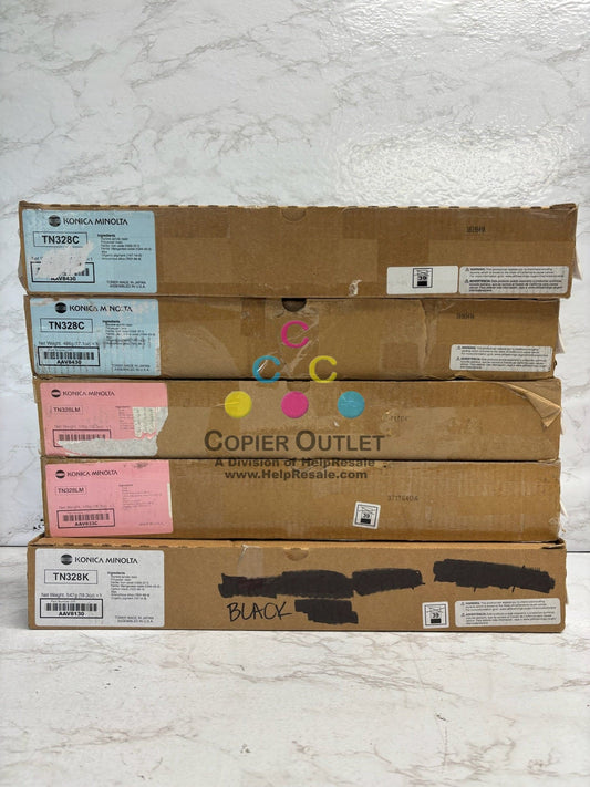 5 OEM Konica Minolta Bizhub C250i,C300i,C360i TN328 CCMMK (TN328LM) Toners