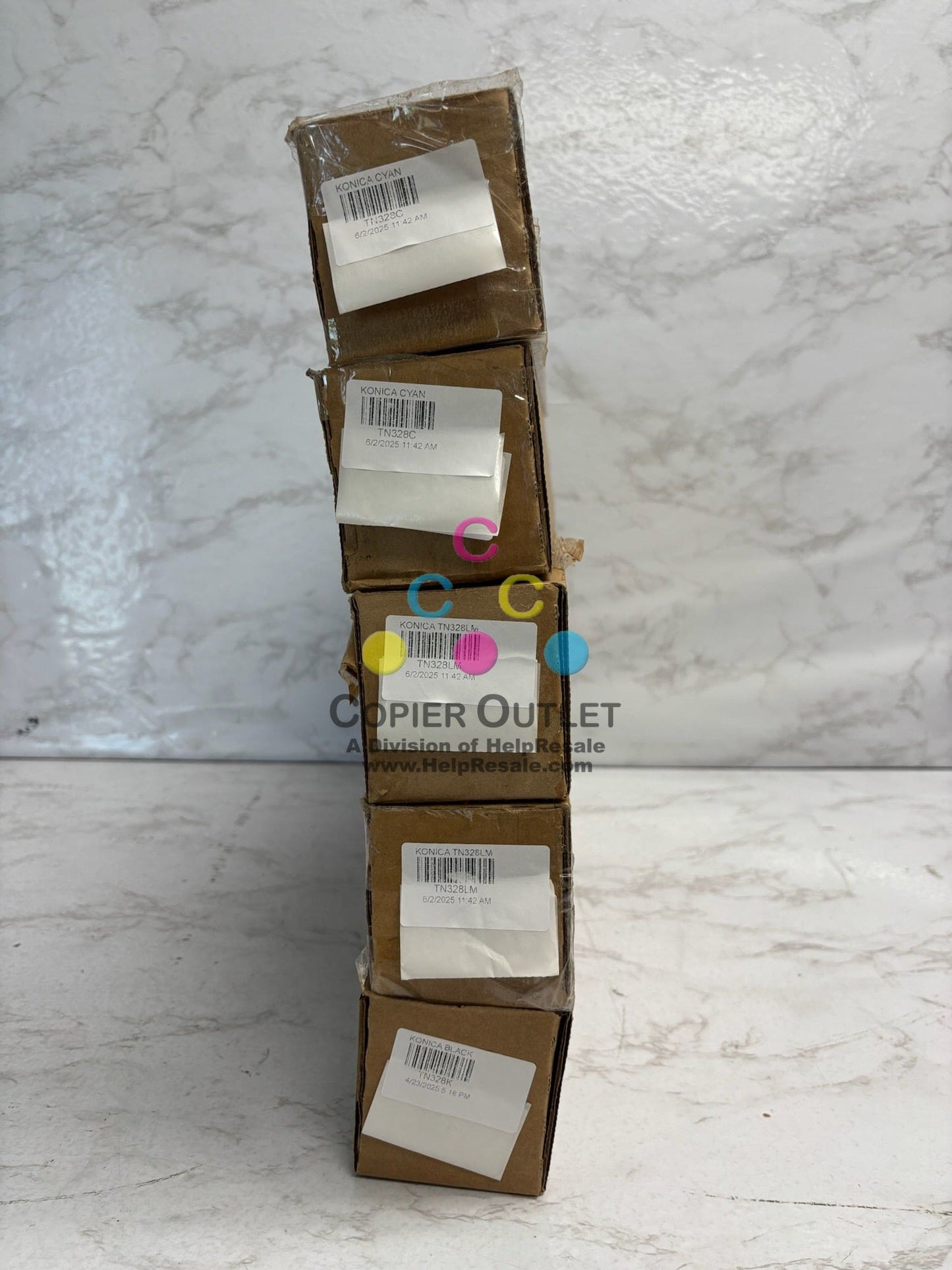 5 OEM Konica Minolta Bizhub C250i,C300i,C360i TN328 CCMMK (TN328LM) Toners