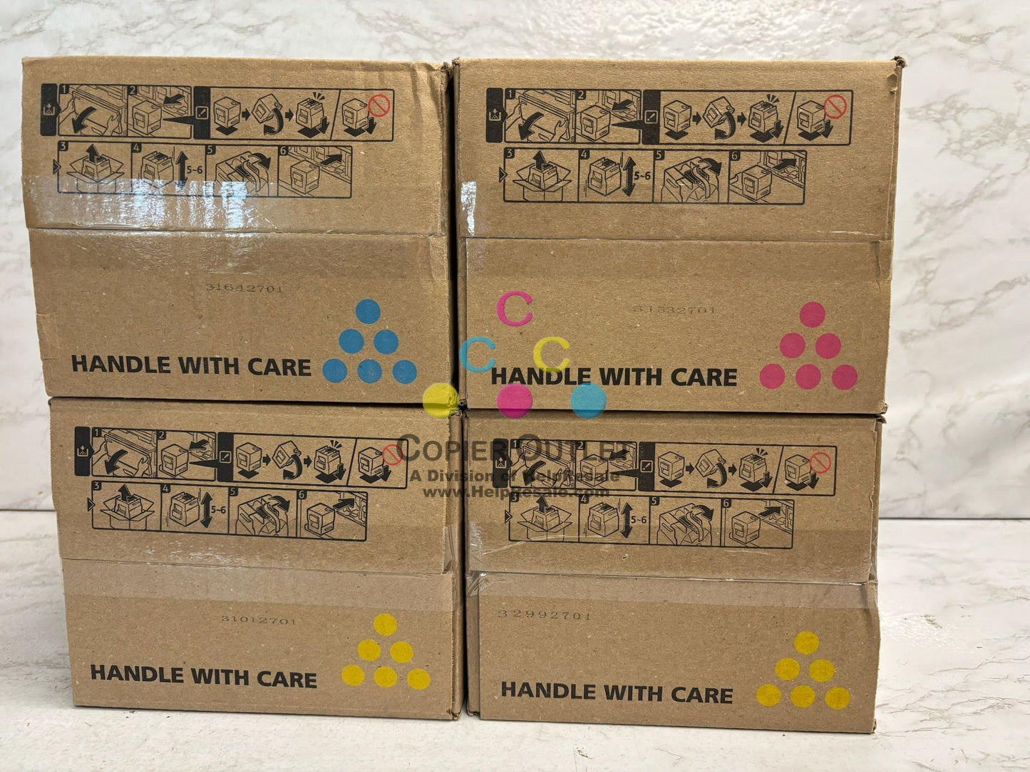 4 OEM Ricoh Pro C5100s, C5110s CMYY Toners 828351,828352,828353 (No Black)