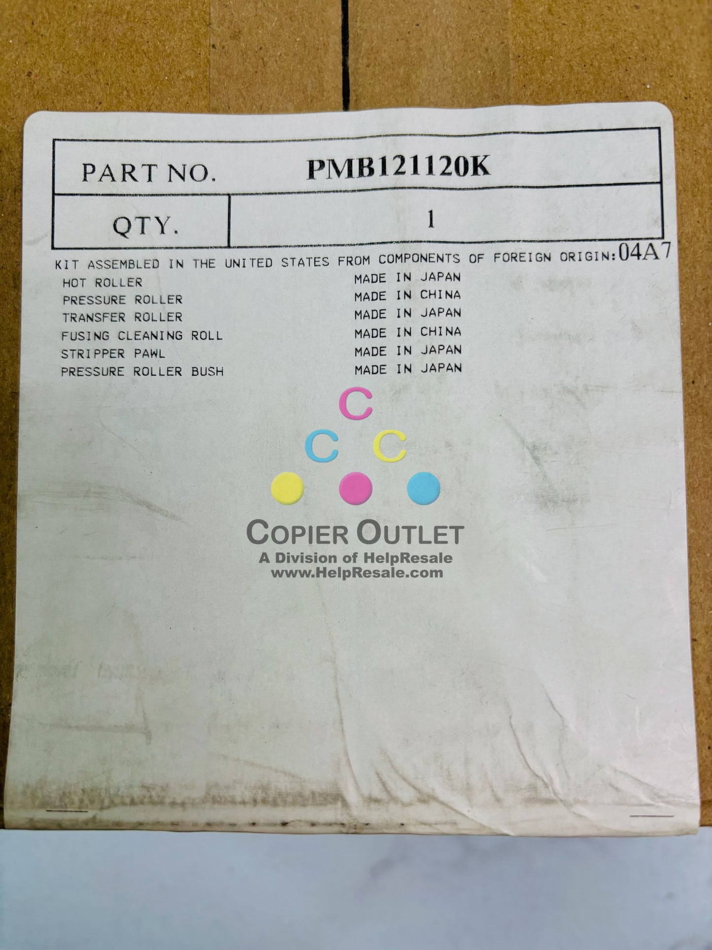 Genuine Ricoh Aficio 2015, 2016, 2018 Maintenance Kit PMB121120K